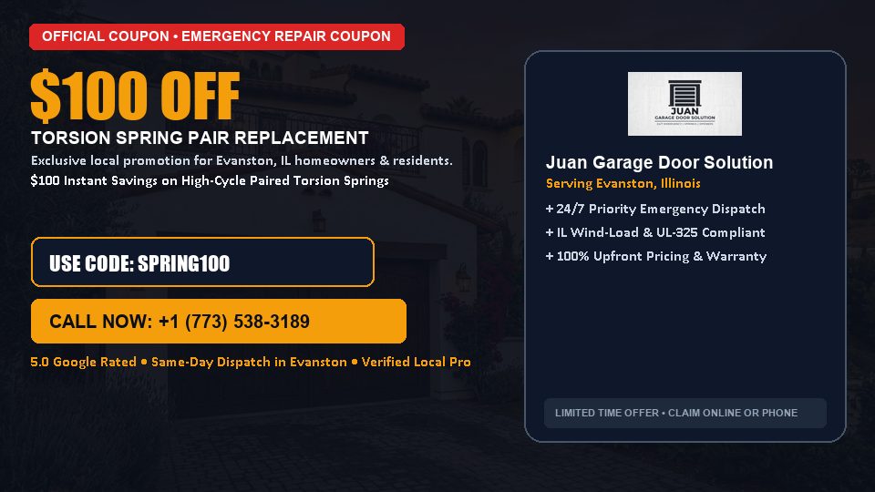 Juan Garage Door Solution $100 OFF Dual Torsion Spring Replacement